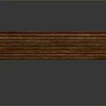 Wooden Bench With Metal Legs And Riveted Slats On Gray Background Surface