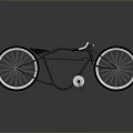 Sleek Modern Bicycle with Black Frame White Rimmed Wheels and Reflective Surface