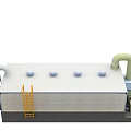 Industrial Equipment Facility With Chimney Pipes Metal Ladder And Roof Mounted Units
