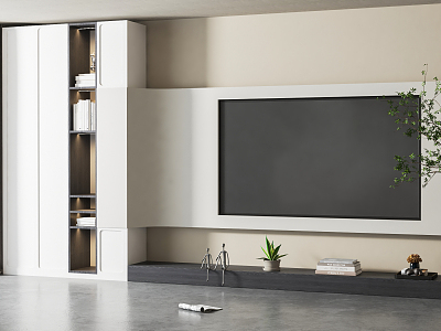 Modern TV background wall TV cabinet background wall model