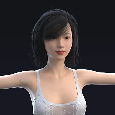modern woman asian woman 3d model