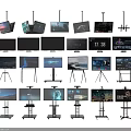 Various Modern Televisions With Different Stands Hanging Mounts And Styles 3d model