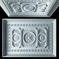 Ornate Ceiling Design With Intricate Carvings Circular Rosettes And Classic Decorative Moldings