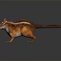 3D Striped Chipmunk Character With Red Eyes For Game Movie Roles