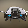 Futuristic White Spaceship With D2 Identifier Streamlined Design Windows And Thrusters 3d model