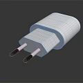 White Laptop Charger With Dual Pin Design And Black Background Reflection