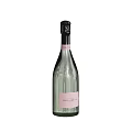 Elegant Wine Bottle And Glass With Pink Label And Transparent Glass Design For Dining