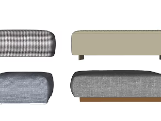 Modern Bed End Stool Sofa Stool Pier 3d model