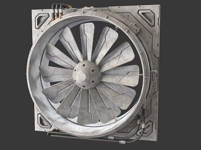 Air Conditioner Fan Industrial Metal Blade Structure For Efficient Cooling Ventilation System 3d model