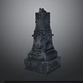 Ancient Stone Architectural Monument With Carved Decorations And Weathered Surface