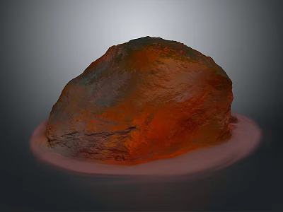 Natural Landscape Featuring Orange And Gray Rock With Pink Glow At Bottom And Gray Background 3d model