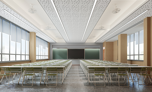 modern classroom 3d model