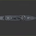Detailed Scale Ship Model Gray Hull Red Bottom with Number 102 on Reflective Surface