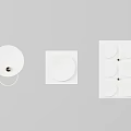 White Wall Decor with Circular and Square Shapes and Minimalist Design Elements 3d model