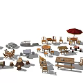 Diverse Outdoor Table and Chair Sets With Umbrella And Various Designs