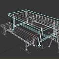 Dining Table Set With Wooden Tabletop Black Metal Frame Bench And Chair