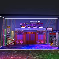 Tencent Themed Event Display With Neon Lights And Futuristic Stage Design