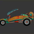 Colorful Futuristic Concept Car With Unique Design And Large Off Road Wheels