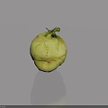 Fresh Green Kohlrabi Vegetable On Smooth Surface With Reflection And Shadow 3d model