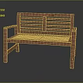 Wooden Outdoor Bench With Slatted Back Armrests And Durable Garden Seating Design