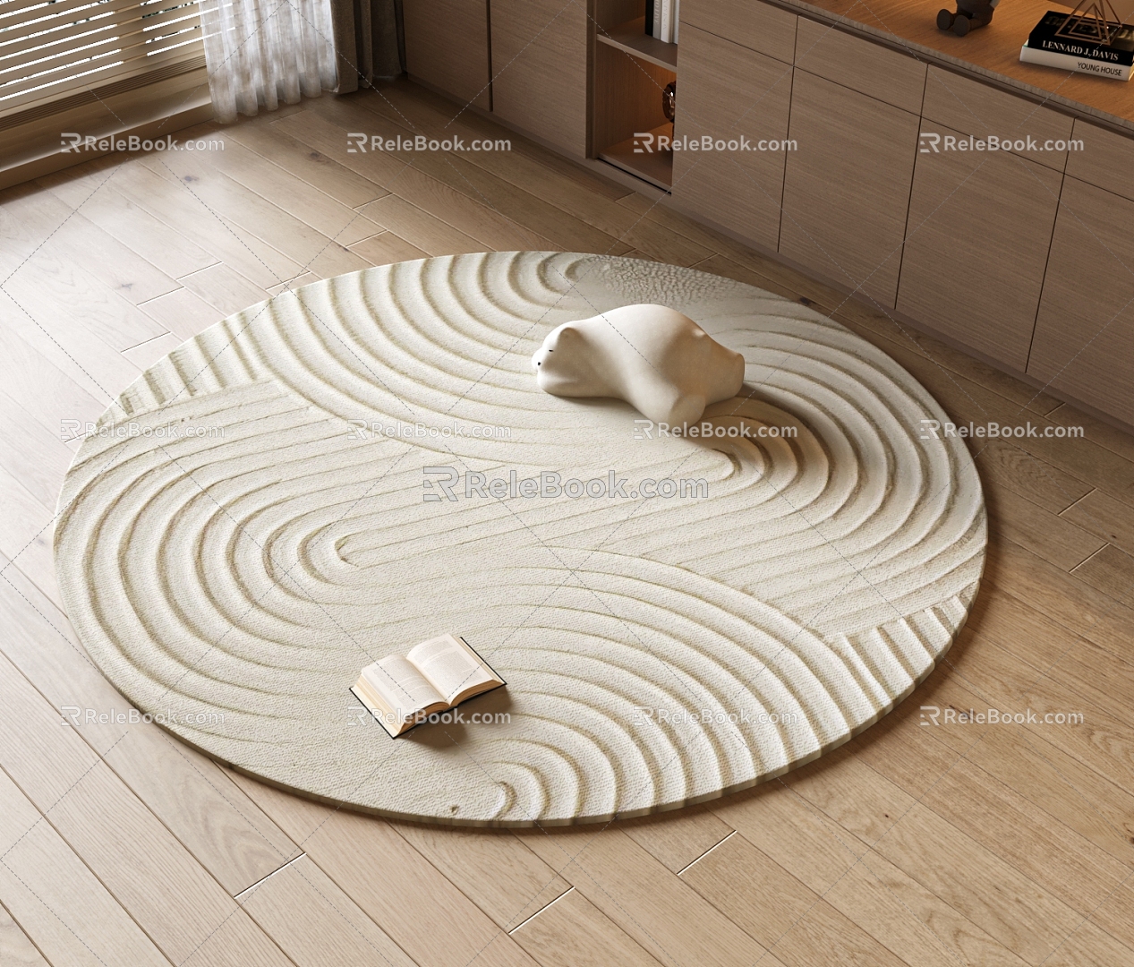 Round Carpet Fabric Carpet Plain Arc Carpet 3d model