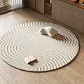 Round Carpet Fabric Carpet Plain Arc Carpet 3d model