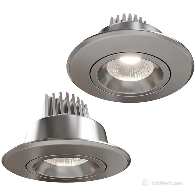 Modern Downlights and Spotlights Featuring Metallic Finish For Recessed Home Lighting 3d model 