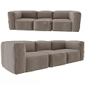 Modern Light Gray Modular Sectional Sofa with Upholstered Fabric and Spacious Seating 3d model