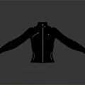 Black Leather Jacket With Zipper Closure Pocket Design And Open Arms On Grey Background