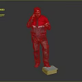 Worker European worker mechanic builder repairman miner digger figure 3d model