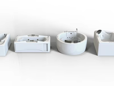 Different Styles Of Modern Bathtubs With Various Shapes And Designs 3d model