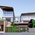 Modern Detached Villa Exterior Design With Large Glass Walls Green Roof And Surrounding Trees