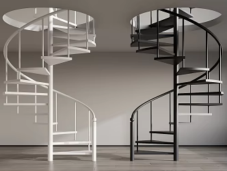modern revolving staircase 3d model