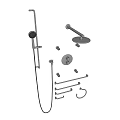 Complete Shower System with Handheld and Overhead Showerheads Mounting Bar and Accessories