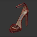 Luxury Snakeskin Open Toe High Heels With Ankle Strap And Stiletto Heel