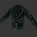 Black Leather Biker Jacket With Zipper Pockets Belt Buckle And Stitch Details