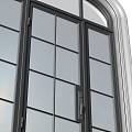 Vintage Other Curved Window Door Facade French Style 3d model