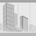 Modern Front Desk Reception Area With Gray Wall City Building Line Art Design