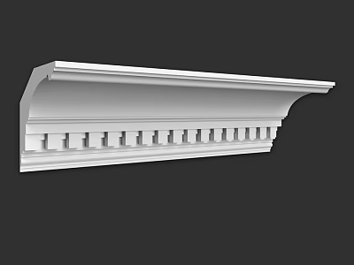 Elegant White Architectural Molding With Detailed Grooves For Home Interior Decor 3d model