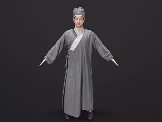 modern shaolin monk modern figure man monk shaolin monk clothes 3d model