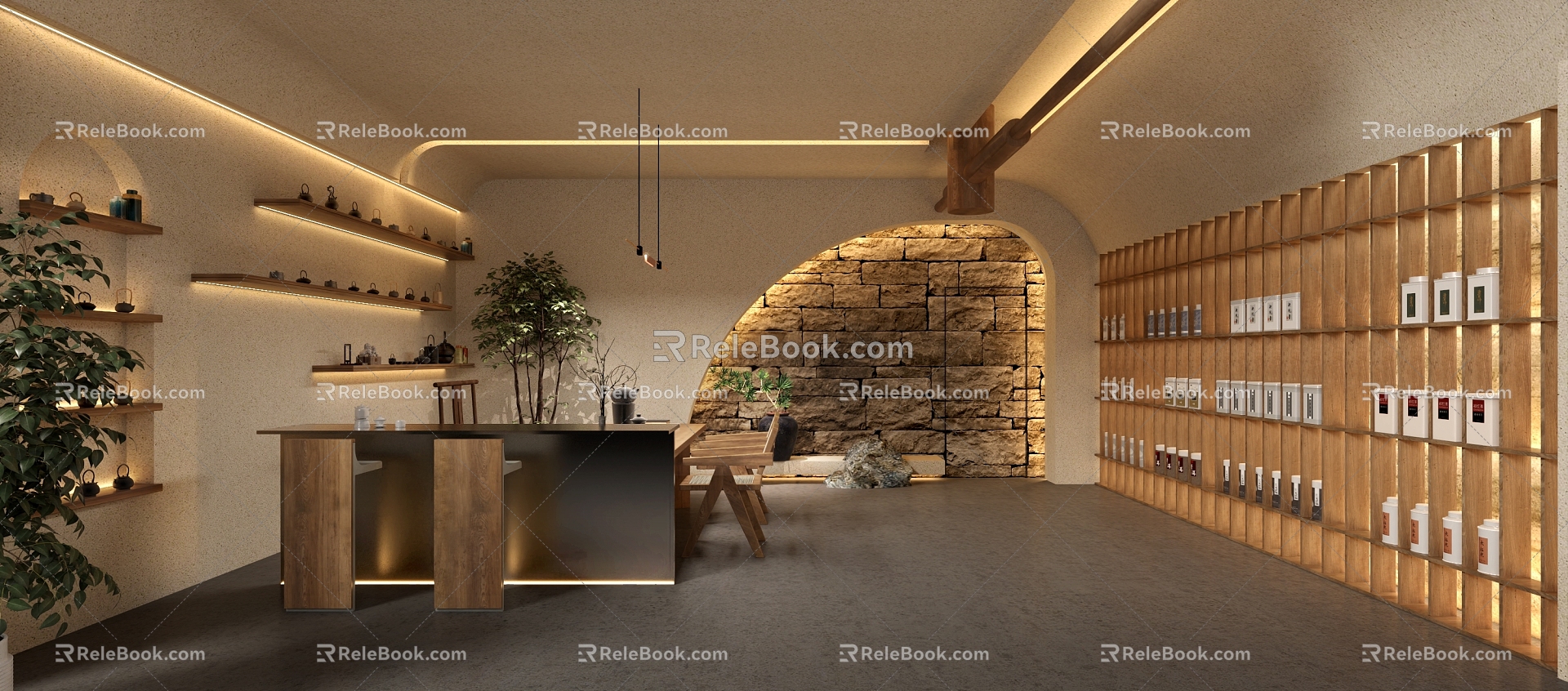 Qui Teahouse Tea Shop 3d model