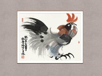 New Chinese Animal Painting Han Meilin Xiongming Figure model