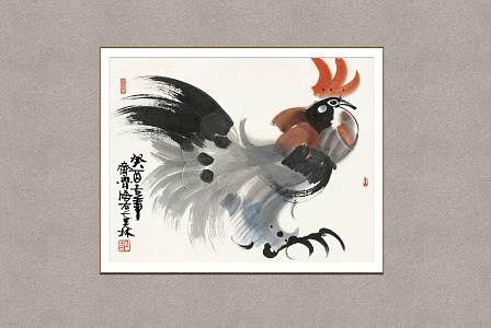 New Chinese Animal Painting Han Meilin Xiongming Figure 3d model