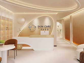 Modern Beauty Salon Hall Front Desk Sofa Coffee Table Combination Table and Chair Combination 3d model