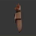 Wooden Bear Sculpture With Geometric Design And Smooth Polished Surface
