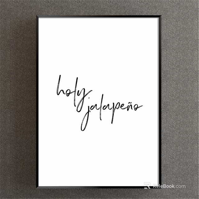 Elegant Holy Jalapeño Handwritten Text In Stylish Font On White Background 3d model 