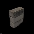 Three Stacked Concrete Blocks With Gray Rough Surface For Construction Use