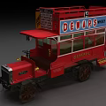 Red Vintage Double Decker Bus With Dewars Advertisement Classic Design 3d model