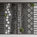 Stepping Stones Garden Path Design With Natural Stone Slabs And Small Plants