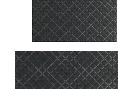 Square Rug In Black With Diamond Quilted Pattern For Modern Home Decor 3d model